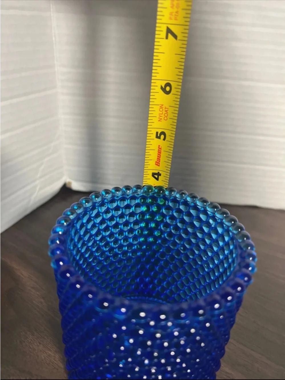 Vintage Large  Blue Glass Hobnail